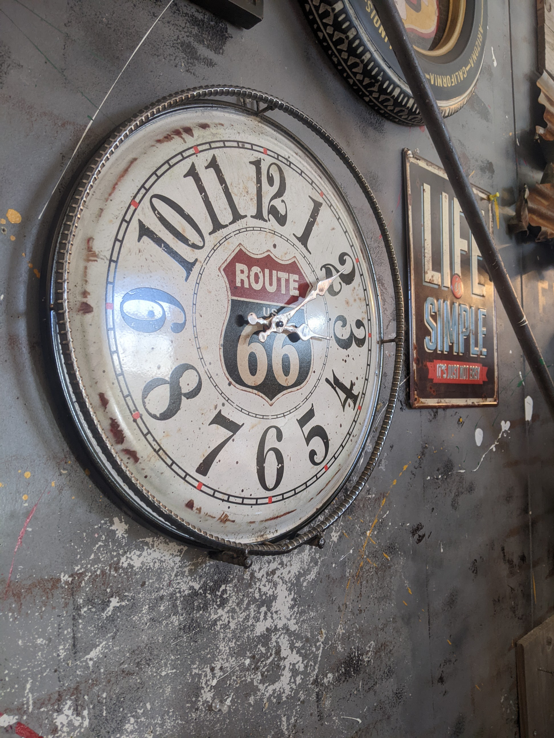 スタンドクロック Style/ アメリカンヴィンテージ タイヤ型 ROUTE66