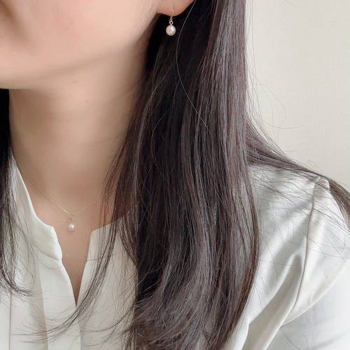 予約販売】本真珠18金ピアス(イヤリング)・ネックレスセット