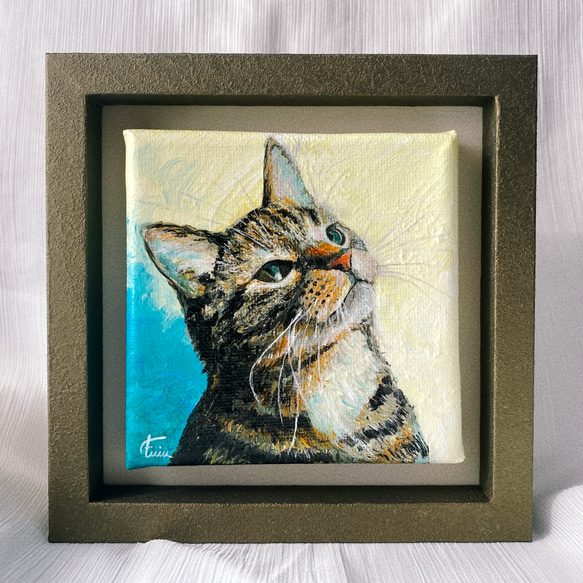 絵画 タスペトリー 額縁 猫 ねこ レトロ 絵 ヴィンテージ アンティーク