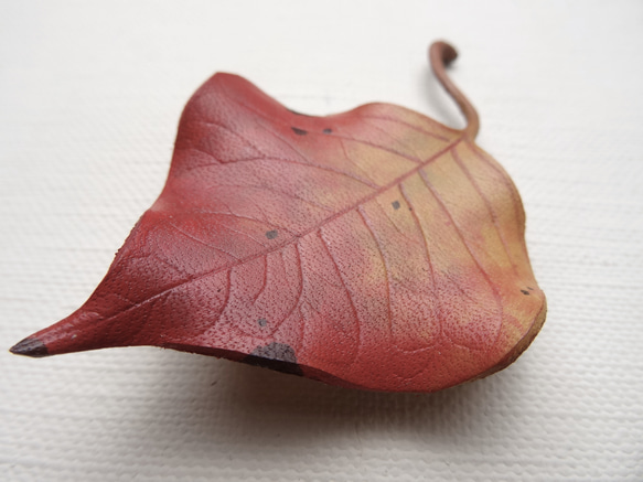 葉っぱのブローチ　ナンキンハゼ 　Mサイズ 3枚目の画像