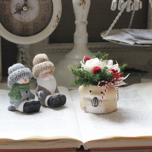 ミニミニアニマルポット アートフラワー petit chocolat 通販 15433422