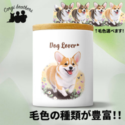 【 自然に囲まれた コーギー  】 キャニスター　保存容器　お家用　プレゼント　犬　ペット　うちの子　犬グッズ 1枚目の画像