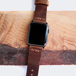 Apple Watch 革 バンド アンティーク ブラウン 11枚目の画像