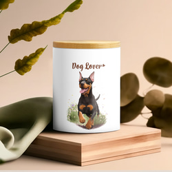 【 自然に囲まれた ドーベルマン 】 キャニスター　保存容器　お家用　プレゼント　犬　ペット　うちの子　犬グッズ 3枚目の画像