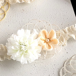 ベビーキッズ 水引フラワーの髪飾り【W】/ベビーヘアバンド ヘア