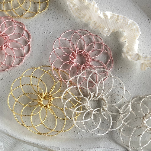 ベビーキッズ 水引フラワーの髪飾り【W】/ベビーヘアバンド ヘア