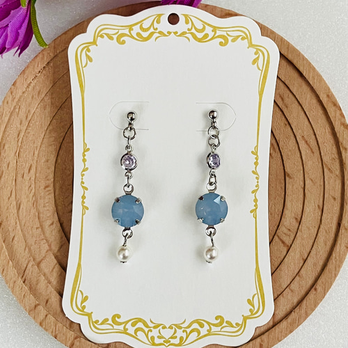 勿忘草の涙ピアス ピアス（スタッド・一粒） Orris 通販｜Creema 