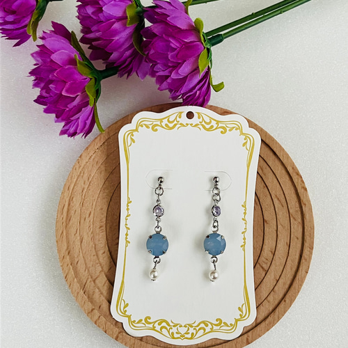 勿忘草の涙ピアス ピアス（スタッド・一粒） Orris 通販｜Creema 