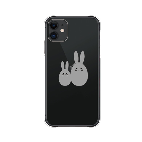 名入れ うさぎ スマホケース 透明 カバー iPhone17 16 15 SE ほぼ全