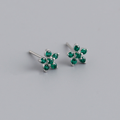 早割価格☆SILVER925☆お花CZダイヤモンドピアスSV925純銀製