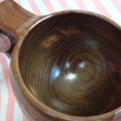 古木のチークで作った一木彫りコーヒーカップ. 8枚目の画像