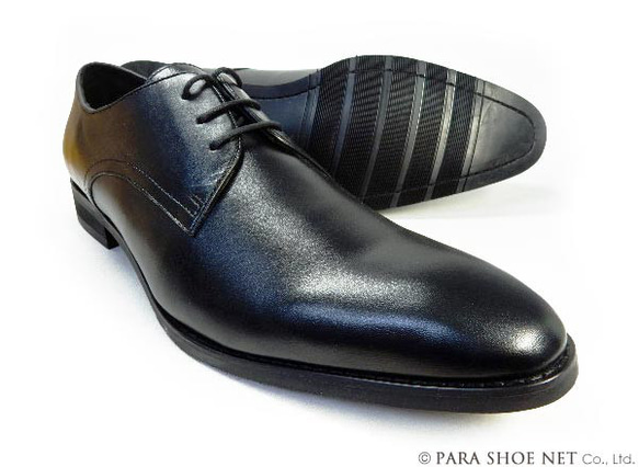 PARASHOE 本革 プレーントゥ ビジネスシューズ 黒 4E（EEEE）27.5～32cm（PS1809-BLK） 1枚目の画像