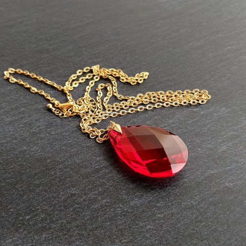 超大粒 プレシオサ・魔法少女系レッド シャンデリア クリスタル ガラス