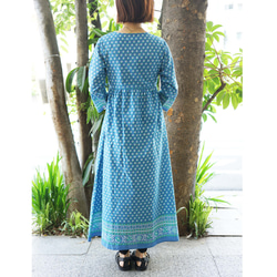 ★SALE【即納可】カシュクール・エスニックプリント・ワンピ（NK23-009-blue） 3枚目の画像