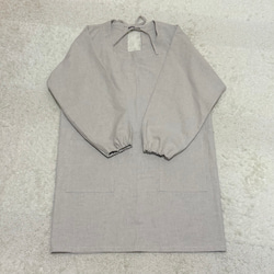 ナチュラルカラーの割烹着☆ハーフリネンキャンバス生地でしっかり目な仕上がり 9枚目の画像