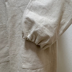 ナチュラルカラーの割烹着☆ハーフリネンキャンバス生地でしっかり目な仕上がり 8枚目の画像