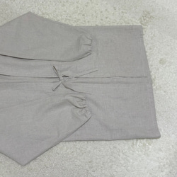 ナチュラルカラーの割烹着☆ハーフリネンキャンバス生地でしっかり目な仕上がり 10枚目の画像