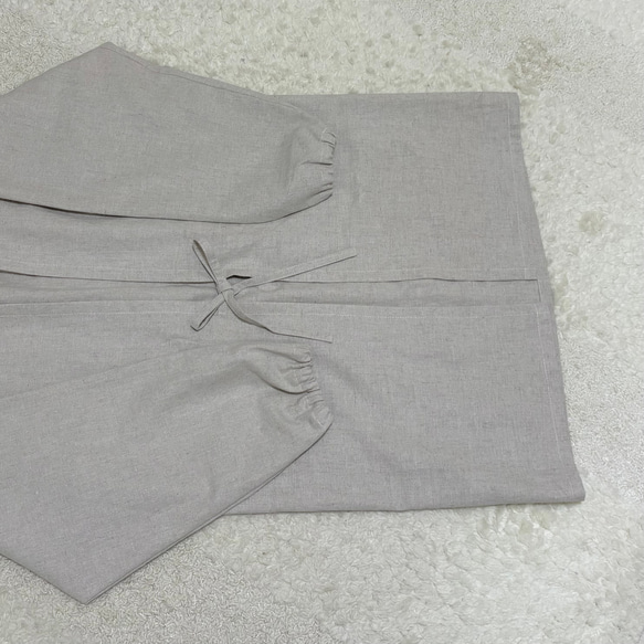 ナチュラルカラーの割烹着☆ハーフリネンキャンバス生地でしっかり目な仕上がり 10枚目の画像