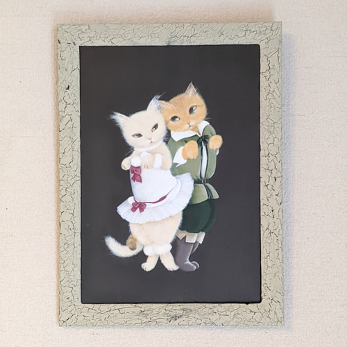 原画 【枝垂桜と猫】 桜 猫 cat 春 水彩画 F6 絵画 Chie Miyama