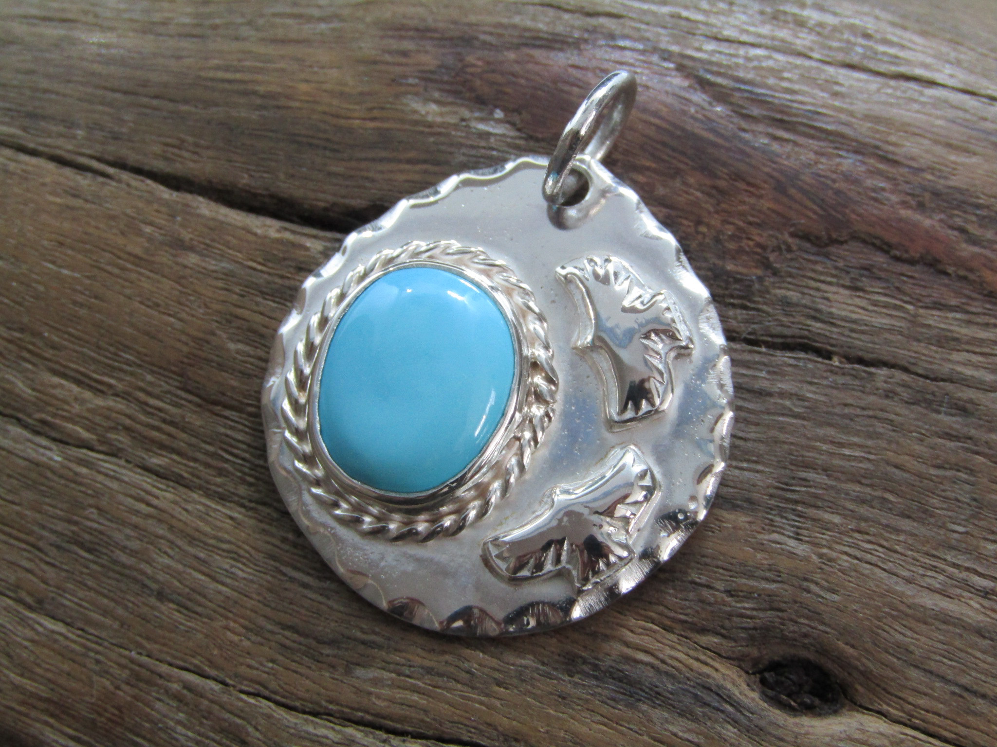 ハンドメイド インディアンジュエリー風 アリゾナ産ターコイズ