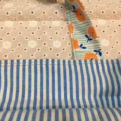 nina 花柄のレッスンバッグ　CHECK&STRIPEネームタグ付き 4枚目の画像