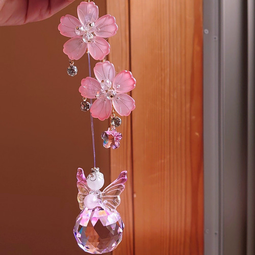 桜のワルツ』 天使 サンキャッチャー 車用サンキャッチャー サン