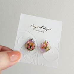 滿滿春天丁香花的寶石耳環 Ashime mini（無孔耳環） 第4張的照片