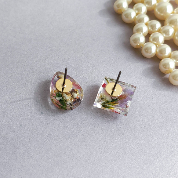 滿滿春天丁香花的寶石耳環 Ashime mini（無孔耳環） 第5張的照片