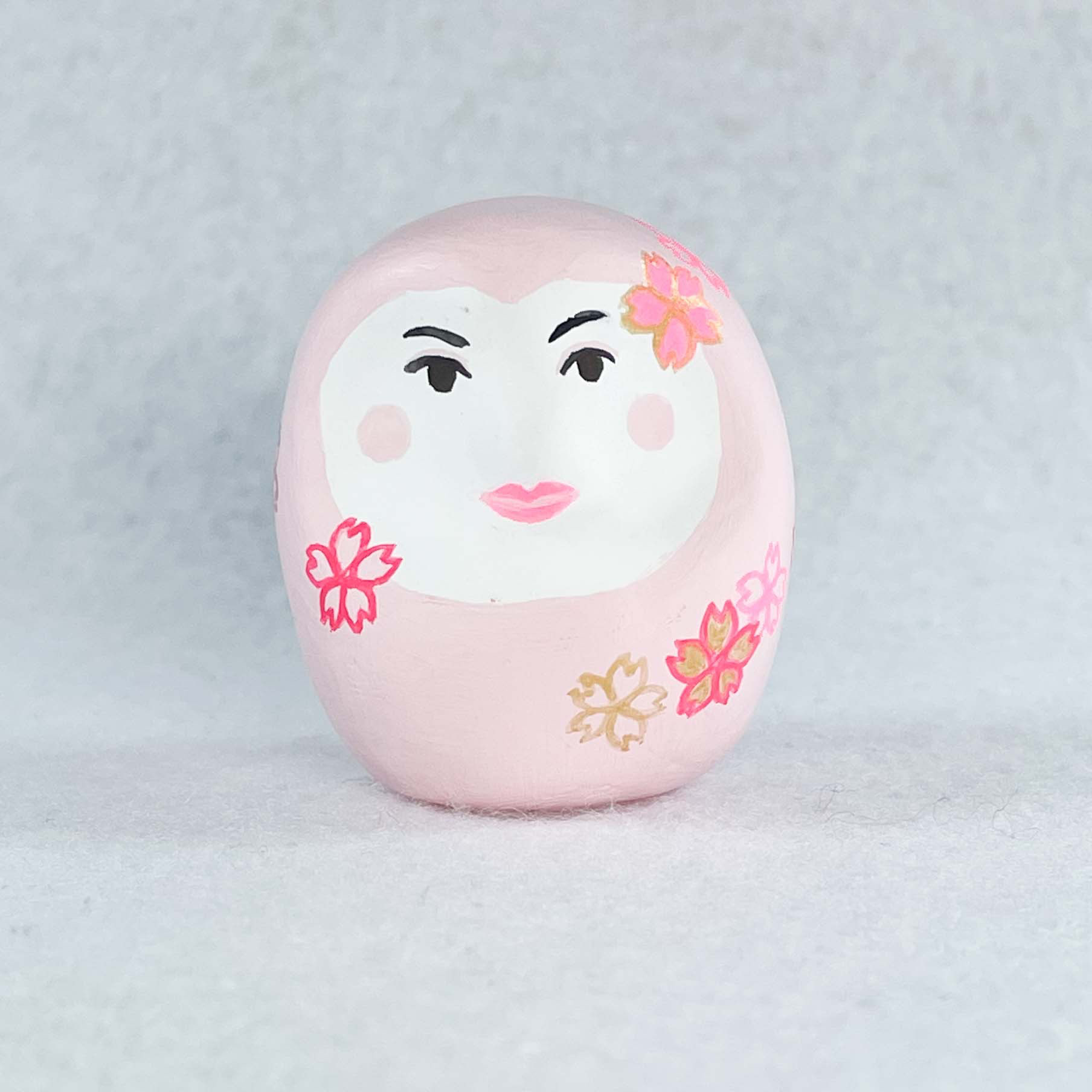 花咲かすだるま 桜柄 縁起物 7号 置物 職人手作り 花筆工房作成 アートダルマ