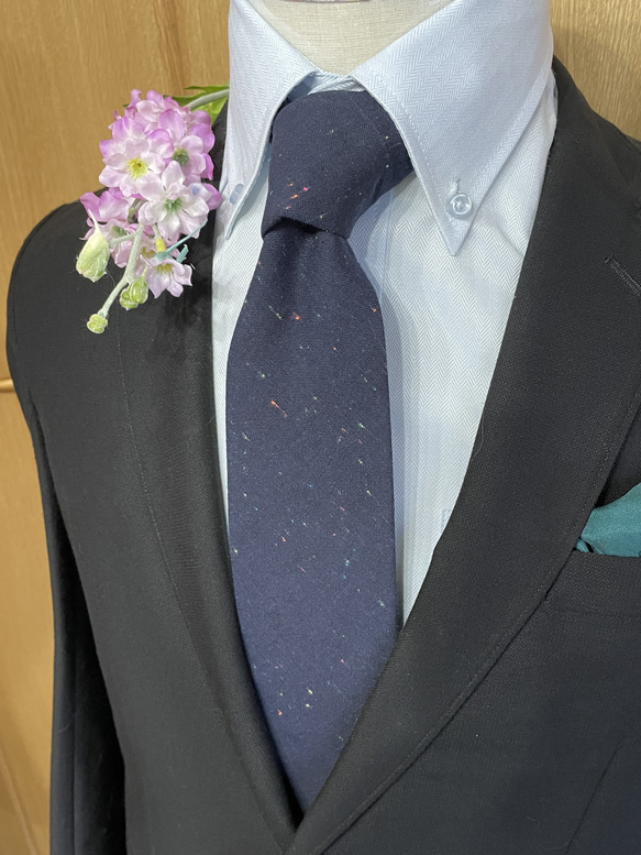 浜松遠州織千織ネクタイ　限定品カラフルネップ 4枚目の画像