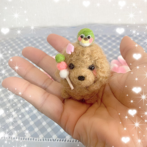 るんるん♪お花見トイプードルちゃん 羊毛フェルト くみ 通販｜Creema 