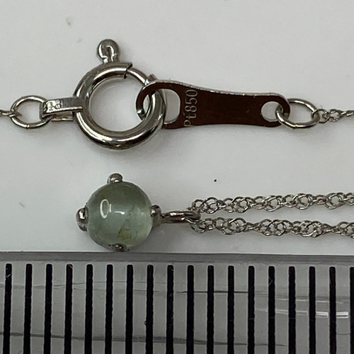pt900 pt850 天然コーネルピンキャッツアイ 0.21ct ペンダント 