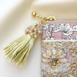 ✧ ふわり桜の妖精シリーズ ✧ インド刺繍 刺繍ポーチ ポーチ 小物入れ 7枚目の画像