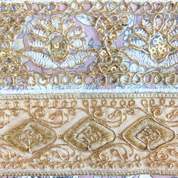 ✧ ふわり桜の妖精シリーズ ✧ インド刺繍 刺繍ポーチ ポーチ 小物入れ 5枚目の画像