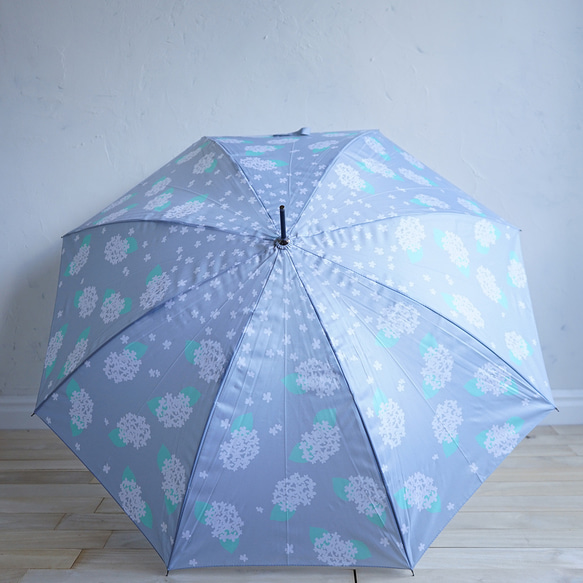 【送料無料】長傘と靴下3足のお得なセット 晴雨兼用 ライトグレー 花 ツバメ ALCEDO　 16枚目の画像
