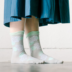 【包郵】超值長傘+3雙襪子套裝，晴天雨天都可以穿，淺灰色，花朵，燕子 ALCEDO 第4張的照片