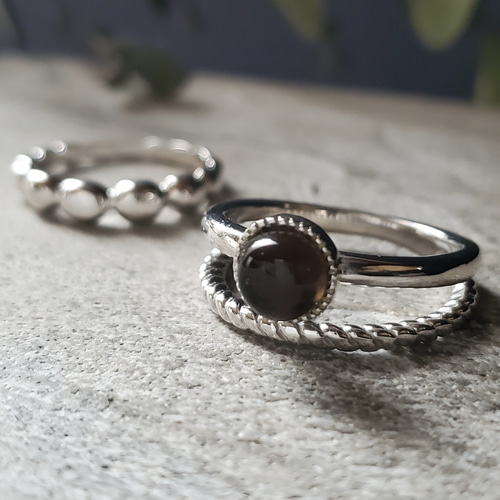 新作）ご褒美2点セット❤️選べる天然石、重ね付けマルチリングRS-229