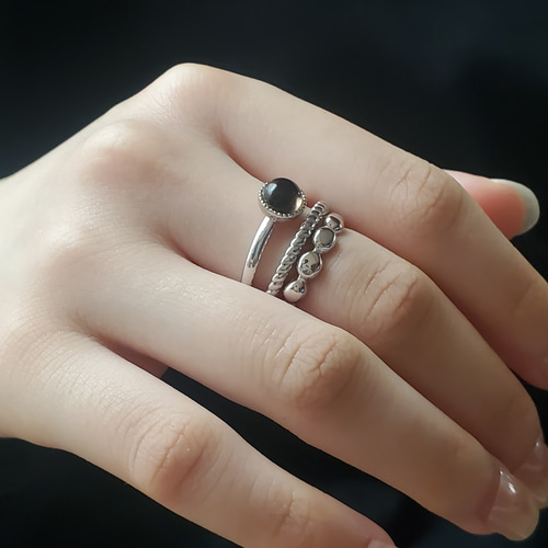 新作）ご褒美2点セット❤️選べる天然石、重ね付けマルチリングRS-229