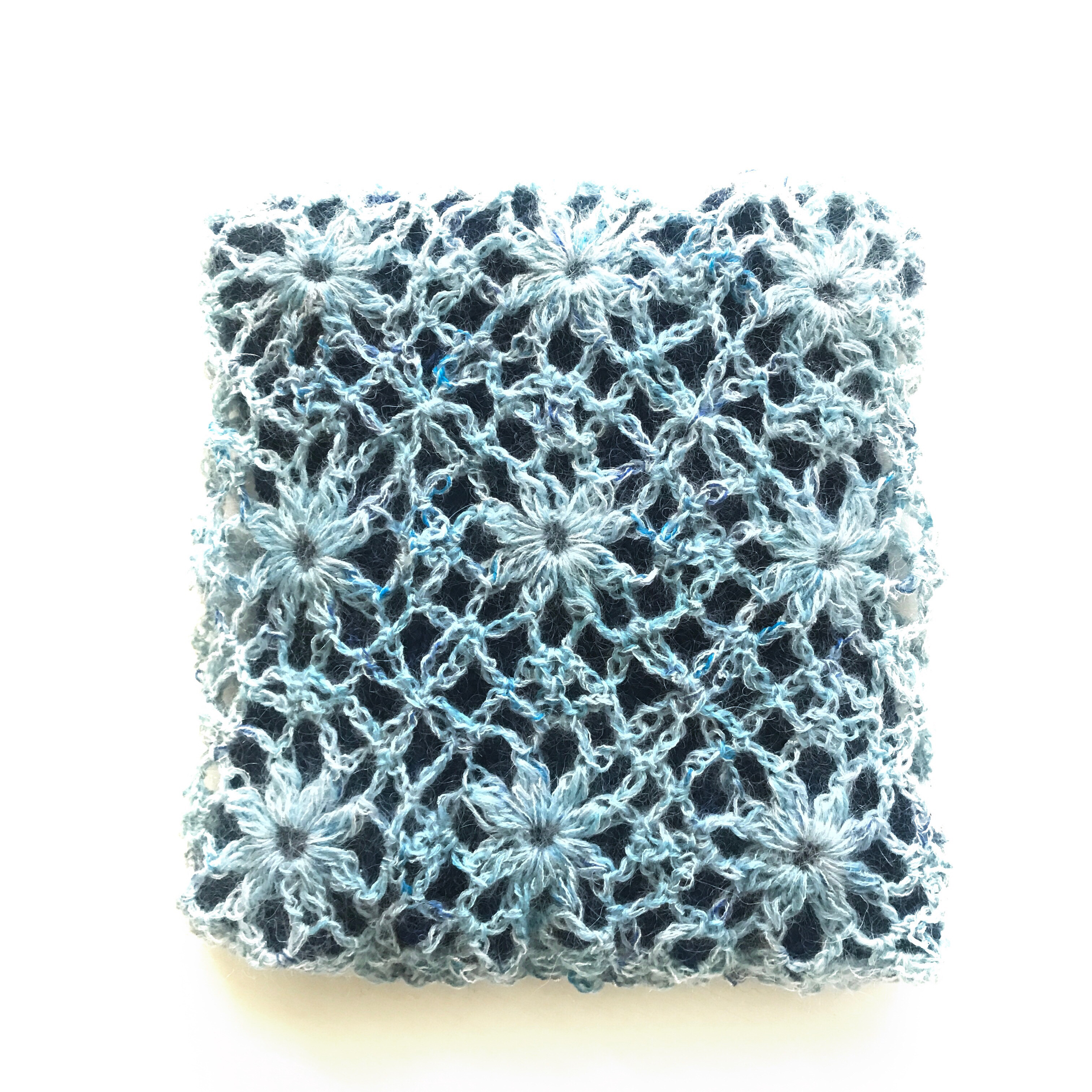 モヘアアズールボタニカルネックウォーマー