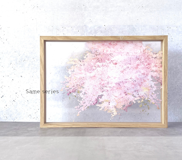 -桜- 花と草木の大きめサイズ 三角ポーチ（メイクポーチ・ペンケース） 10枚目の画像