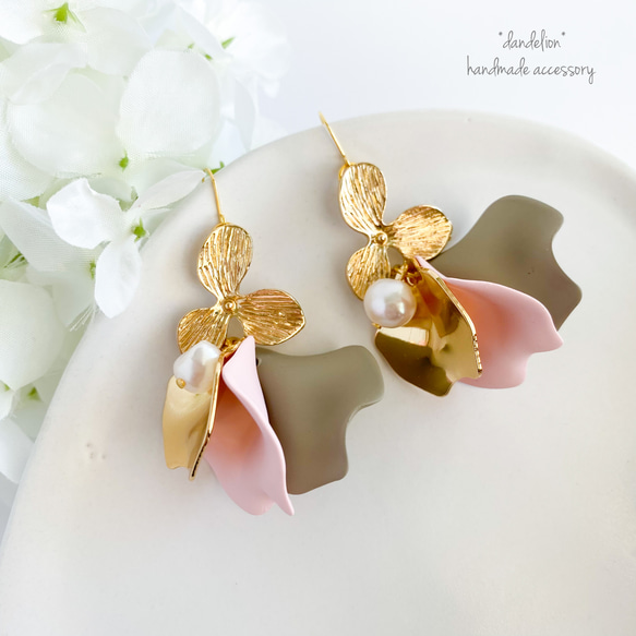 櫻花瓣淡水珍珠耳環/耳飾 第2張的照片