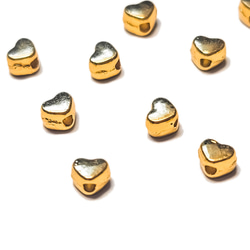 ハート ビーズ スペーサー ゴールド 10個 ◇ メタルビーズ カドミウム・鉛・ニッケルフリー BMT00002 2枚目の画像