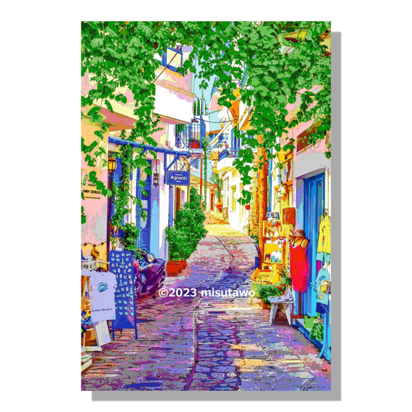 【アートポスター】スコペロス島 グロッサの路地（作品No.474） 5枚目の画像