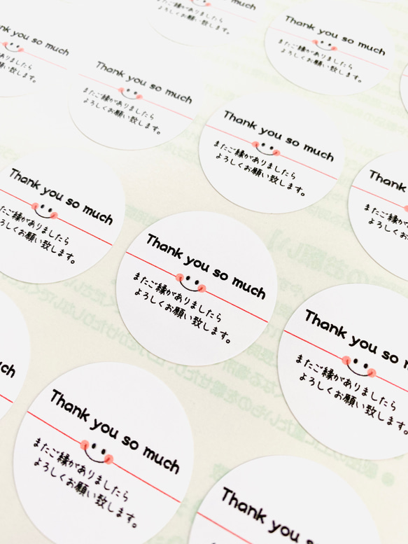 No.71②サンキューシール48枚ハンドメイド　ありがとうシール　挨拶シール　お礼 2枚目の画像