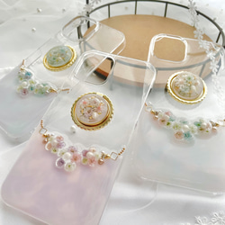 【数量限定】スマホリング　unicorn flower jewelry 押し花　ドライフラワー 9枚目の画像