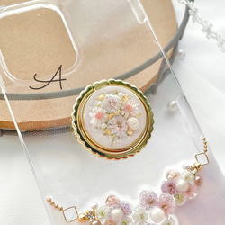 【数量限定】スマホリング　unicorn flower jewelry 押し花　ドライフラワー 4枚目の画像