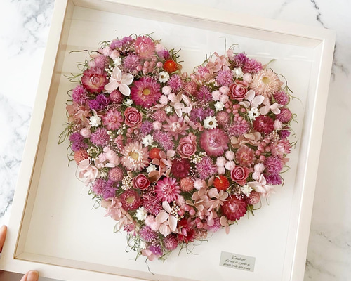 アンティーク アートフラワーフレーム ハートver. ハンドメイド 23ddd8a5b011e669eb5076f05c0e08