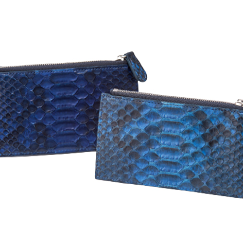 PULAU BLUE フラグメントケース 藍染 パイソン 牛革 PULAU BLUE フラグメントケース 藍染 パイソン 牛革（藍染