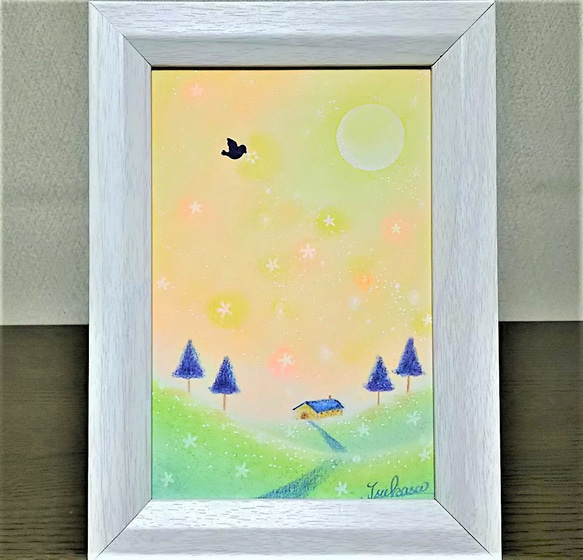 パステルアート あたたかな黄昏の家路 パステル画原画 絵画 T's