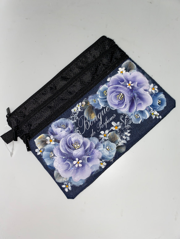 ポーチ 薔薇 手描き トールペイント ポーチ ローズ 通販 15437336